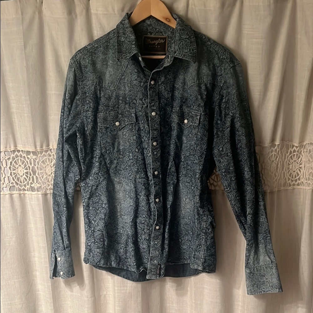 Wrangler Blue Casual Button Down Shirt